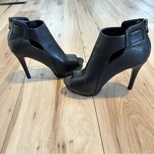 Black Peep-Toe Stiletto Heels worn once 4 & 3/4” heel
